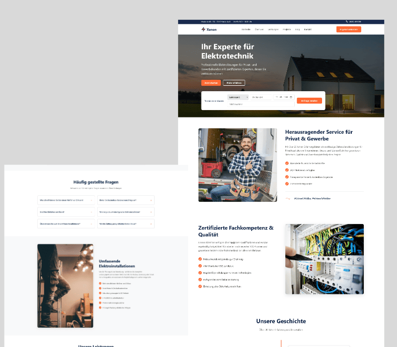 Elektriker One-Pager Website