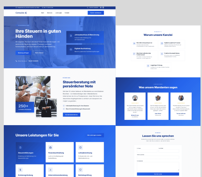 Steuerberatung One-Pager Website